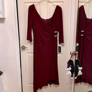 Cachet Burgundy Evening Cocktail Dress 14W. NWT